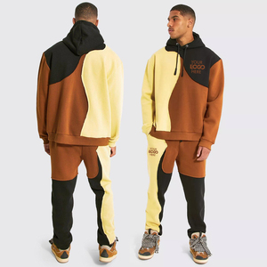 Nouveau Style Logo personnalisé coton vierge évasé hommes course survêtements Jogging costumes Streetwear à capuche et Joggers hommes ensemble survêtements - Product Image 2