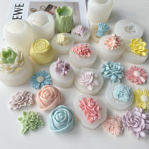 Múltiples flores molde de silicona DIY chocolate <span class=keywords><strong>fondant</strong></span> Rosa flor pastel decoración <span class=keywords><strong>coche</strong></span> aromaterapia yeso - Product Image 5