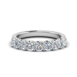 18K Gold Elegant U Style Brilliant Cut 7 <b>Stone</b> Natural Diamond (Natural) Wedding Band OEM Wholesale Retail Jewelry manufacturer - Product Image 1