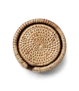 Eye-catching Design Wholesale Handmade Natural Rattan Coaster Set of 6 Coaster for Table <b>Decoration</b> <b>Kitchen</b> <b>Accessories</b> - Product Image 3