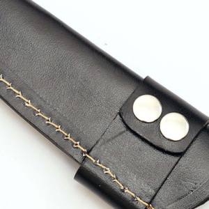 Funda de cuero negro de estilo elegante y elegante de alta calidad hecha a mano de fábrica para cuchillos de hoja fija de 4'' - Product Image 3