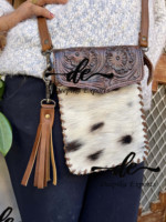 Bolso de Mano para Teléfono, de Cuero Vacuno Auténtico, con Grabado Artesanal, Bolso Bandolera Pequeño, Bolsa de Muñeca, Bolso Tipo Sling