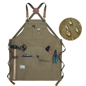 Delantal de cocina de lona de Bolsillo grande para adultos correas de cintura ajustables Chef ropa de trabajo multicolor disponible - Product Image 6