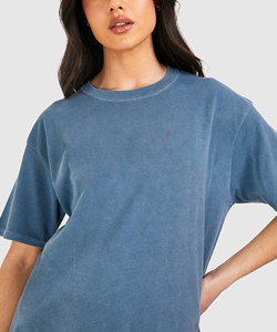 Vente en gros article top tendance T-shirt femme surdimensionné délavé à l'acide personnalisé 3d bouffée imprimé logo surdimensionné streetwear t-shirt femme - Product Image 6