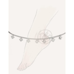 CUCOCUCA YFB A037 P Cavigliera in acciaio inossidabile placcato argento, misura regolabile, adatta per l'uso quotidiano in estate/primavera, spedizione in 48 ore in UE - Product Image 1