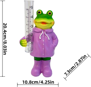 बगीचे की सजावट सटीक वर्षा मेंढक रेसिन लाडेन यार्ड/आउटडोर/पैटियो बारिश गेज - Product Image 5