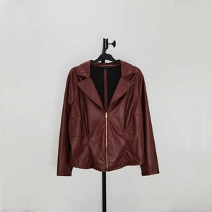 Veste coupe-vent coupe-vent en similicuir kaki en cuir PU personnalisé pour femmes manteau de rue grande taille avec capuche pour l'hiver - Product Image 1