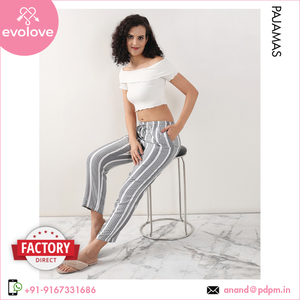 100% algodón hecho señoras de longitud completa solo Jersey ropa de noche para mujer pijama pantalón a precio competitivo - Product Image 4
