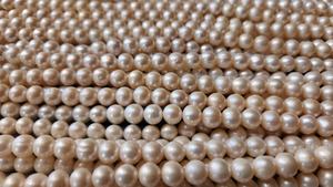 Chaînes de perles d'eau douce dorées indiennes de haute qualité, naturelles, non traitées, blanches, 8 mm, lisses, changement de couleur, certifiées par un tiers - Product Image 6