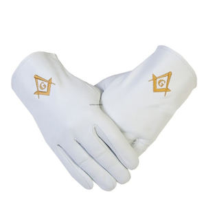 Guantes Industriales de Algodón 100% Hechos a Medida con Precio de Fábrica, Bordado con Logotipo Masónico para Uso Diario, Actividades al Aire Libre, Temporada de Esquí y Verano - Product Image 1