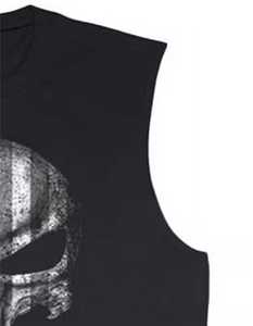 Débardeur de sport pour homme en coton uni, décontracté, lavé, avec logo personnalisé, col rond profond, respirant, dos nageur, grande taille - Product Image 3