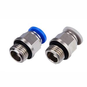 Conector rápido neumático PC conector rápido cabeza de aire PCF con rosca recta a través de accesorios de empuje neumáticos - Product Image 5