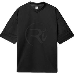 Camiseta de malla de gran tamaño con cuello en V unisex con tela de secado rápido y camiseta de malla de gran tamaño suave y cómoda - Product Image 1