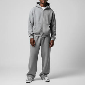 Custom Unisex <b>Hooded</b> Streetwear Tracksuit 100% Cotton Printed Factory Direct Production Logo Services Size Grading Packaging - Product Image 2