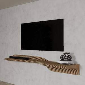 Étagère en bois paramétrique faite à la main décoration murale ondulée accent de maison contemporain moderne conception de déclaration unique - Product Image 4