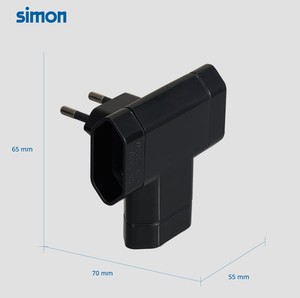 อะแดปเตอร์ไบโพลาร์สามทาง สีดำ 10A (ไซมอน CL115818) - Product Image 5