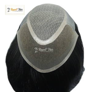 Top vente Miraz FL hommes indien Remy toupet 100% attaché à la main trame dentelle PU Base vague naturelle Styles droits en gros stocké - Product Image 2