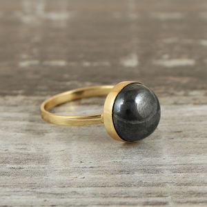 Hot Selling Gold Plated 925 Sterling Silver <b>Ring</b> Natural Black Onyx Gemstone Unique Style Fine Jewelry For Weddings - Product Image 3