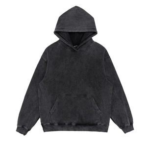 Vente en gros de sweats à capuche personnalisés pour hommes sweat à capuche surdimensionné violet pour hommes design délavé vintage avec poche avant sweats à capuche pour hommes - Product Image 2