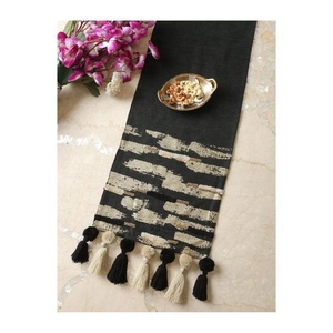 Lavish Premium Burlap Mixed Cotton Woven Crochet Embroidered Patterned 100% Organic Cotton GOTS Certificate Home <b>Table</b> <b>Runners</b> - Product Image 6
