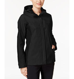 2022 femmes léger imperméable imperméable veste brodé rayure décoration Nylon doublure capuche utilisation extérieure plaine teint - Product Image 5