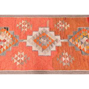 Tapis Kilim turc 2,4x9,2 pieds, tapis oriental vintage en laine orange gris - Product Image 4