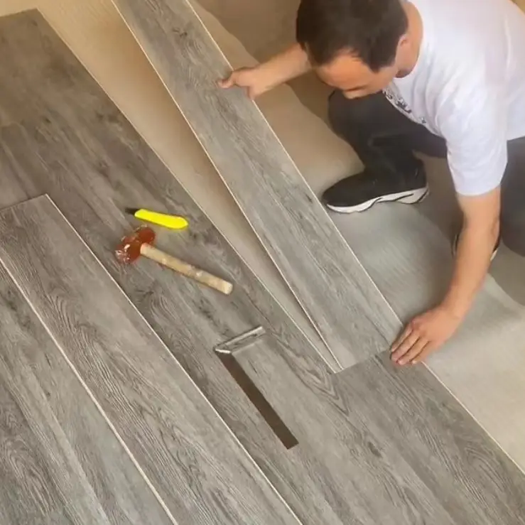 SPC Flooring 4mm piso vinilico click étanche Pisos De Plstico pour sol de garage