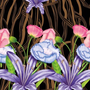 Vải polyester co giãn 4 chiều in kỹ thuật số, chất liệu thun in kỹ thuật số dùng cho quần áo đi biển, áo sơ mi, đầm, thời trang nữ - Product Image 5