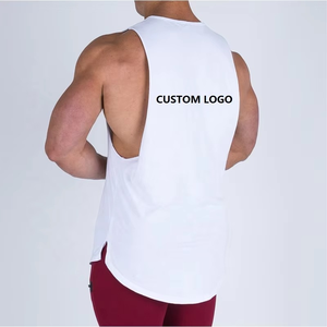 Custom Plain Man Extreme Dropped Armhole Singlet Blank Workout Athletic Male Fitness Tank Top Custom Stringer Gym Mens - Product Image 4