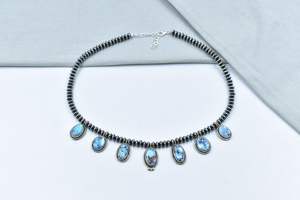 Collier en argent sterling Golden Hill Turquoise fait à la main avec chaîne réglable - Product Image 2