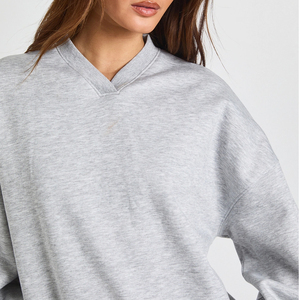 Latest Design <b>Women</b> <b>Sweatshirt</b> With <b>V</b> <b>Neck</b> Perfect For Casual Wear With Soft Material Drop Shoulder For Comfort With Full Sleeve - Product Image 2