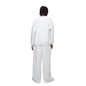 New Trending 330GSM Basic Oversized Crew Neck <b>Sweatshirt</b> Champion <b>Men's</b> Classic Crew <b>Sweatshirt</b> in <b>White</b> Colour - Product Image 5