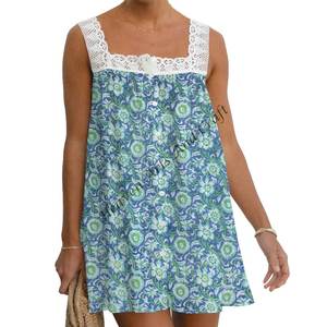 Colorful Bohemian <b>Dress</b> Indian New Fashion Designer Kurti Girl's Lace Top Handmade Block Printed Tunic Women's Cotton <b>Dress</b> Girl - Product Image 4