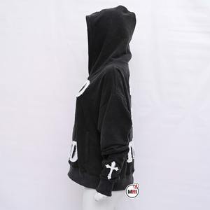 Vente en gros de sweats à capuche brodés de qualité supérieure 450GSM épais et lourds pour hommes 100% coton patch brodé sweat à capuche zippé - Product Image 6