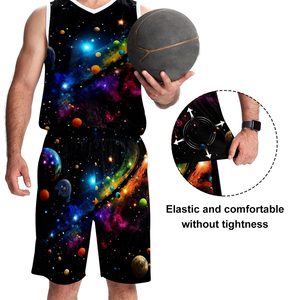 Vêtements de sport en polyester fabriqués au Pakistan, uniforme de basket-ball pour hommes, maillot et short d'équipe, dernier uniforme de basket-ball imprimé par sublimation - Product Image 6