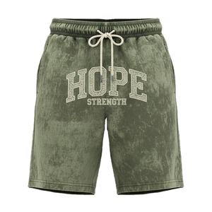 Pantalones Cortos Deportivos Personalizados de Alta Calidad, 100% Algodón, Lavado Ácido, Bordados, Pedrería, Unisex, Secado Rápido, Transpirables - Product Image 3