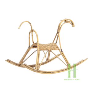 Caballo mecedora de mimbre natural HNH, mecedora artesanal de mimbre para niños, mecedora de caballo de ratán hecha a mano OEM en Vietnam - Product Image 5