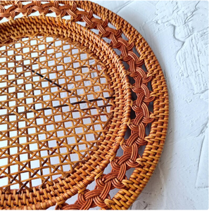 Ensemble de 3 assiettes de chargeur de tendis en rotin, ensemble d'assiettes décoratives pour décoration de Table, centres de Table et décoration de mariage - Product Image 3