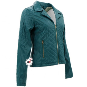 Tout nouveau hiver coupe-vent décontracté à manches longues en cuir fermeture éclair poche style femmes veste Vintage coton veste - Product Image 5