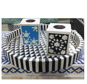 Beautiful Handcrafted Eco-Friendly Indian Art Bakhoor Burner Sandalwood Mother Pearl <b>Bone</b> Inlay Black White for Gifting Hotels - Product Image 6