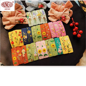 Wholesaler Cotton Elegant Hairpins Embroidery Style for Girl Making - Product Image 1