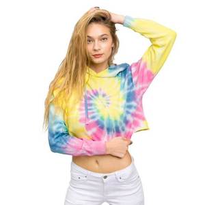 Prix d'usine Pull à manches longues ample 100% coton Tie Dye Hoodie pour femmes Hiver Pull ample et ample Fabrication - Product Image 1