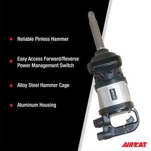 ประแจบล็อกกระแทกแบบตรงขนาด 1 นิ้ว รุ่น Super Duty พร้อมหัวต่อขยาย 8 นิ้ว แรงบิด 2,500 ฟุต-ปอนด์ แบบ OEM ปรับแต่งได้ - Product Image 2