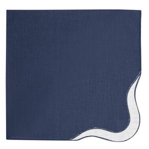 Vente en gros Serviette de table en lin bleu foncé personnalisée Bordure brodée de haute qualité pour les événements hôteliers à domicile - Product Image 2