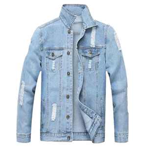 Streetwear décontracté personnalisé veste en jean à la mode en gros manteaux d'équitation jeans en denim vestes pour hommes vêtements d'extérieur veste d'automne - Product Image 3