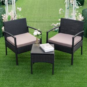 Diana Set 3 piezas de diseño moderno de alta calidad gris al aire libre mesa de comedor y juego de sillas revestimiento PA a prueba de agua-Vietnam - Product Image 3