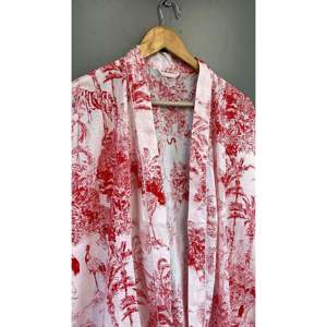 Robe Kimono en Coton à Imprimé Floral, Sans Col, Élégante, Taille Unique, pour Club, Loisirs, Robe d'Été Sexy - Product Image 3