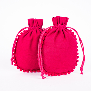Contenedor de joyería de algodón orgánico con logotipo personalizado hecho a mano indio Rosa pequeña bolsa al por mayor para collar y otros regalos - Product Image 4