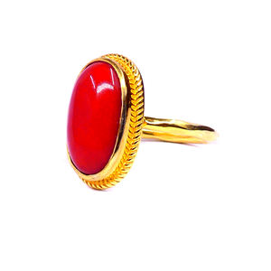 Traditionnel Sterling Silver 925 Coral Gemstone Classic Daily Wear Mariage élégant Les femmes portent une bague unisexe - Product Image 3