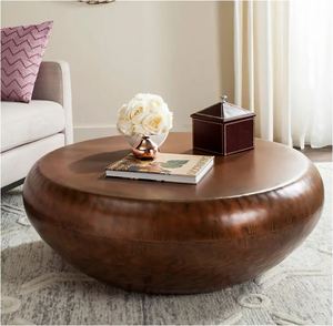 Table basse moderne en métal cuivre antique meilleure qualité pour bureau maison restaurant salon décoration de jardin fabriquée en inde - Product Image 4